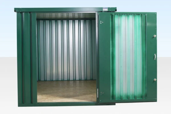 251-3M-Green-Store-Front_Open-960x640-2-600x400 3m x 2.1m Flat Packed Storage Container