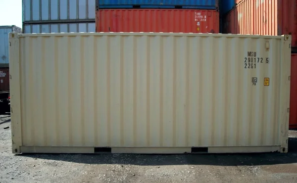 New-DD-beige 20ft Long Doubledoor Containers in 8’6′ High and 9’6″ High